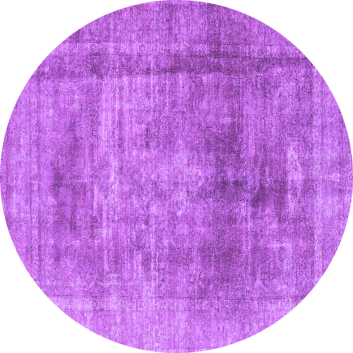 Round Persian Purple Traditional Rug, tr3082pur