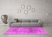 Machine Washable Persian Pink Traditional Rug in a Living Room, wshtr3082pnk