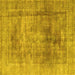 Square Machine Washable Persian Yellow Traditional Rug, wshtr3082yw
