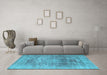 Machine Washable Persian Light Blue Traditional Rug in a Living Room, wshtr3082lblu