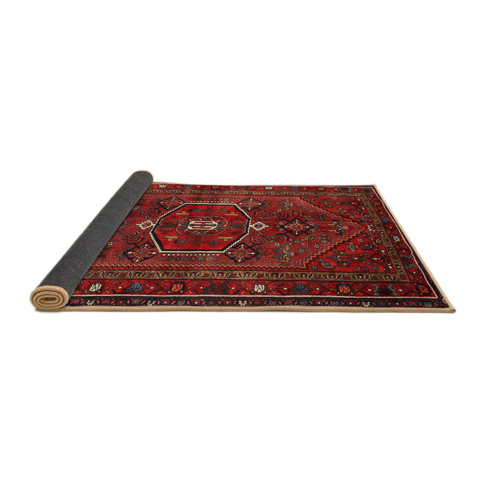 Sideview of Traditional Dark Sienna Brown Persian Rug, tr3083