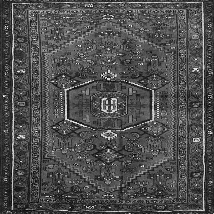 Round Machine Washable Persian Gray Traditional Rug, wshtr3083gry