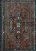 Machine Washable Persian Light Blue Traditional Rug, wshtr3083lblu