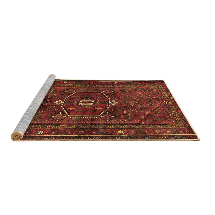 Sideview of Machine Washable Persian Brown Traditional Rug, wshtr3083brn
