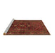 Sideview of Machine Washable Persian Brown Traditional Rug, wshtr3083brn