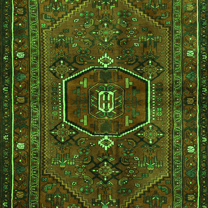 Serging Thickness of Machine Washable Persian Green Traditional Area Rugs, wshtr3083grn