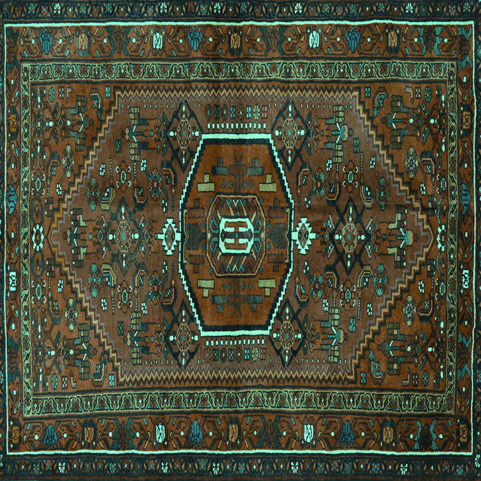 Square Persian Turquoise Traditional Rug, tr3083turq