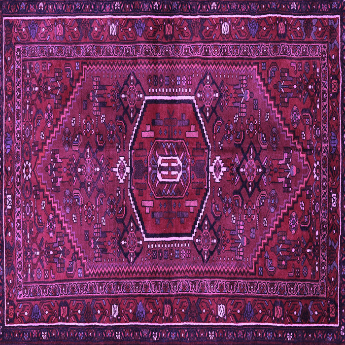 Square Machine Washable Persian Purple Traditional Area Rugs, wshtr3083pur