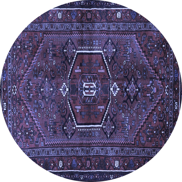 Round Persian Blue Traditional Rug, tr3083blu
