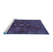 Sideview of Machine Washable Persian Blue Traditional Rug, wshtr3083blu