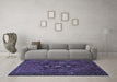 Machine Washable Persian Blue Traditional Rug in a Living Room, wshtr3083blu