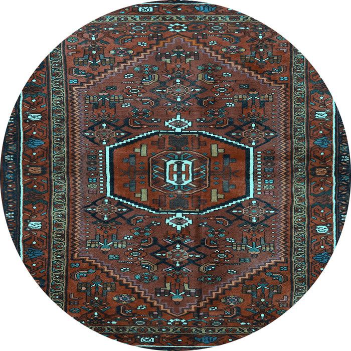 Round Persian Light Blue Traditional Rug, tr3083lblu