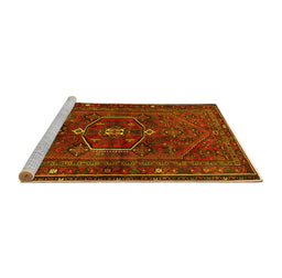 Sideview of Machine Washable Persian Yellow Traditional Rug, wshtr3083yw