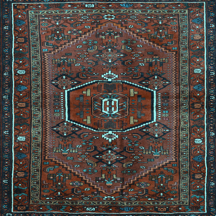 Square Machine Washable Persian Light Blue Traditional Rug, wshtr3083lblu