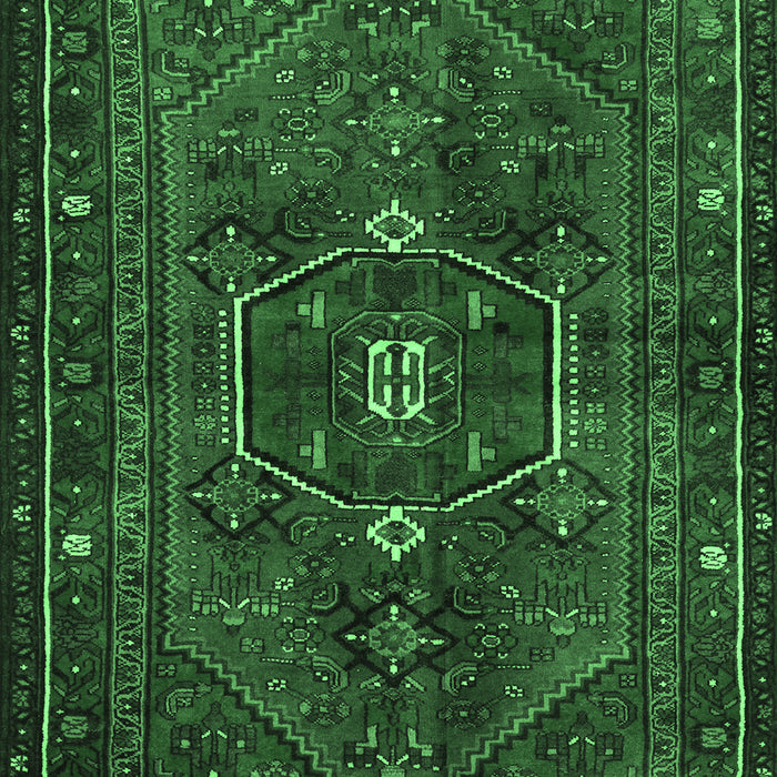Machine Washable Persian Emerald Green Traditional Area Rugs, wshtr3083emgrn