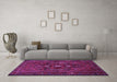 Machine Washable Persian Purple Traditional Area Rugs in a Living Room, wshtr3083pur