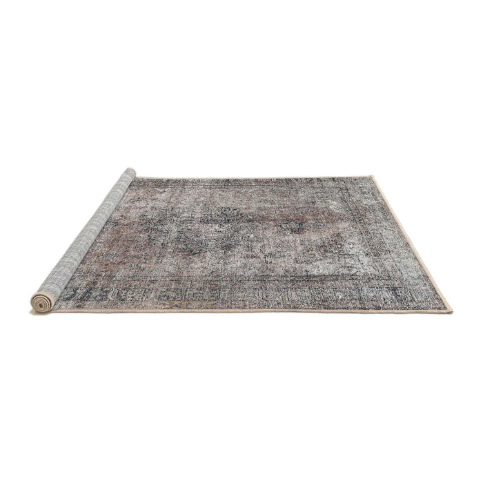 Sideview of Machine Washable Traditional Sandstone Brown Rug, wshtr3084