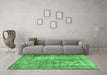 Machine Washable Persian Emerald Green Traditional Area Rugs in a Living Room,, wshtr3084emgrn