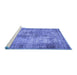 Sideview of Machine Washable Persian Blue Traditional Rug, wshtr3084blu