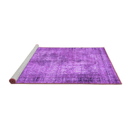 Sideview of Machine Washable Persian Purple Traditional Area Rugs, wshtr3084pur
