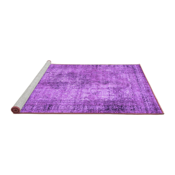 Sideview of Machine Washable Persian Purple Traditional Area Rugs, wshtr3084pur