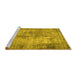 Sideview of Machine Washable Persian Yellow Traditional Rug, wshtr3084yw