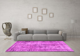 Machine Washable Persian Pink Traditional Rug in a Living Room, wshtr3084pnk