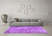 Machine Washable Persian Purple Traditional Area Rugs in a Living Room, wshtr3084pur