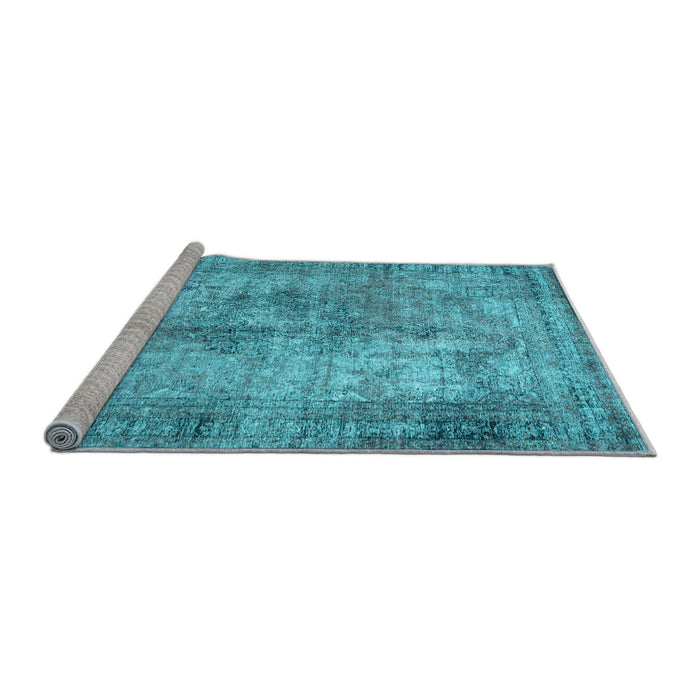 Sideview of Machine Washable Persian Light Blue Traditional Rug, wshtr3084lblu