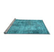 Sideview of Machine Washable Persian Light Blue Traditional Rug, wshtr3084lblu