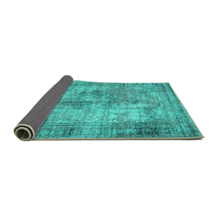 Sideview of Persian Turquoise Traditional Rug, tr3084turq