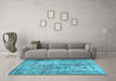 Machine Washable Persian Light Blue Traditional Rug in a Living Room, wshtr3084lblu