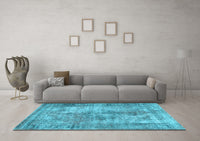 Machine Washable Persian Light Blue Traditional Rug, wshtr3084lblu