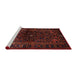 Sideview of Machine Washable Traditional Red Brown Rug, wshtr3085