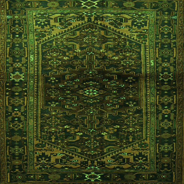 Serging Thickness of Persian Green Traditional Rug, tr3085grn