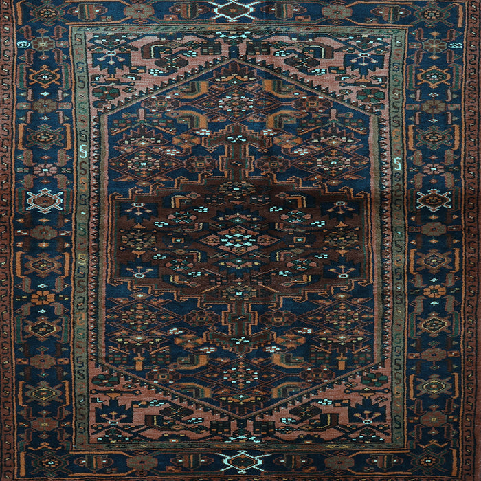 Square Machine Washable Persian Light Blue Traditional Rug, wshtr3085lblu
