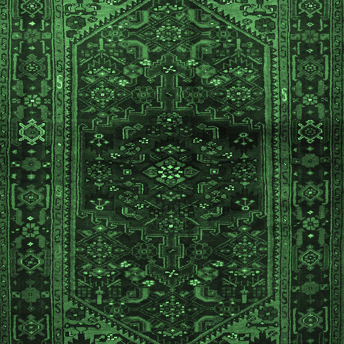 Machine Washable Persian Emerald Green Traditional Area Rugs, wshtr3085emgrn