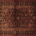Square Persian Brown Traditional Rug, tr3085brn