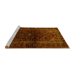 Sideview of Machine Washable Persian Yellow Traditional Rug, wshtr3085yw