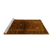 Sideview of Machine Washable Persian Yellow Traditional Rug, wshtr3085yw