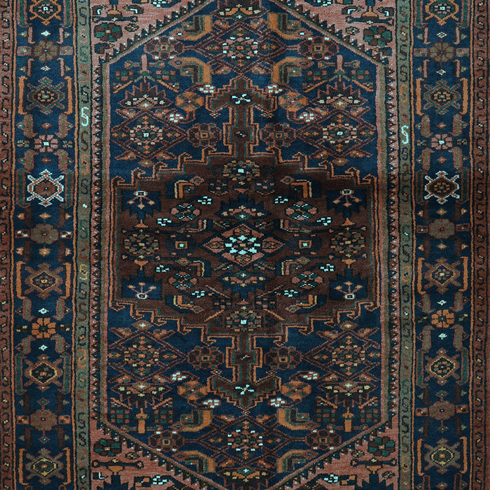 Machine Washable Persian Light Blue Traditional Rug, wshtr3085lblu