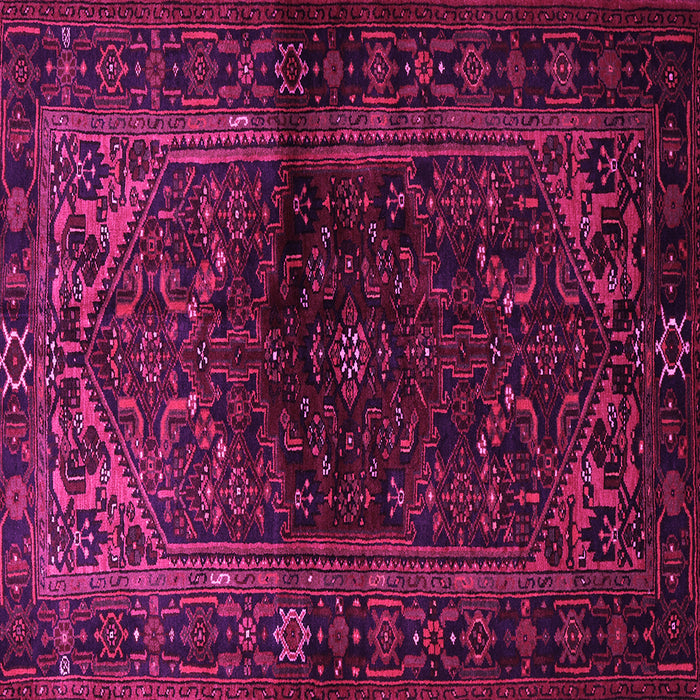 Square Machine Washable Persian Pink Traditional Rug, wshtr3085pnk