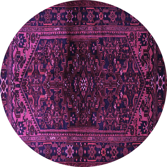 Round Machine Washable Persian Purple Traditional Area Rugs, wshtr3085pur