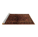 Sideview of Machine Washable Persian Brown Traditional Rug, wshtr3085brn