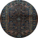Round Persian Light Blue Traditional Rug, tr3085lblu