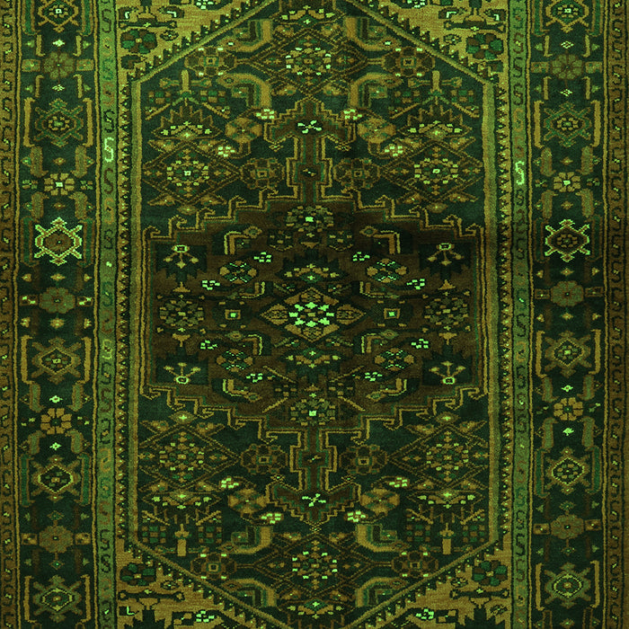 Serging Thickness of Machine Washable Persian Green Traditional Area Rugs, wshtr3085grn