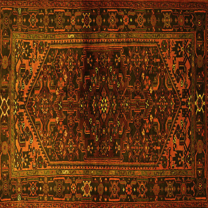 Square Machine Washable Persian Yellow Traditional Rug, wshtr3085yw