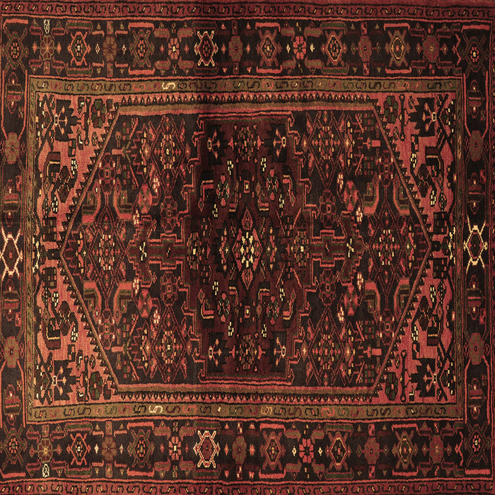 Square Machine Washable Persian Brown Traditional Rug, wshtr3085brn