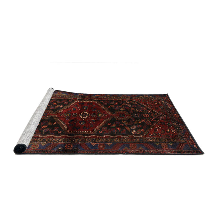 Sideview of Machine Washable Traditional Bakers Brown Rug, wshtr3086