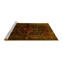 Sideview of Machine Washable Persian Yellow Traditional Rug, wshtr3086yw
